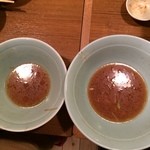 麺通 - 普通とダブルの完食後♪