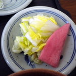はなぶさ本店 - おそばについてきたお漬物です