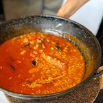 Restaurant Can Majó - こちら、メニューに載っていないのに作ってくださいました！
      嬉しい〜♪
      スペインのお米料理では、水分量が少ない順に、パエーリャ→メロッソ→カルドソで、こちらはカルドソ。
      スープリゾットみたいな感じです。