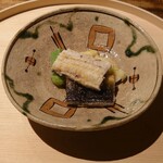 温石 - 天然鰻の炭火焼き､折戸茄子､おくら