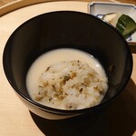 温石 - 胡瓜の生姜漬け､冷やし胡麻だれ茶漬け