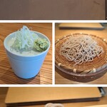 巧 - ♦お蕎麦 ご飯の代わりに手打ちそばが提供されます 生の蕎麦を見ると老舗の蕎麦屋と勘違いするほどキレイ✨ 蕎麦だけで頂くと見た目だけでなく完成度が高くて蕎麦店に鞍替え可能なレベルの蕎麦