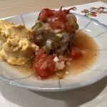 うを徳 - 秋刀魚のテリーヌ・鯛と鮃の骨入りパプリカソース添え