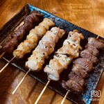 炭火焼 七輪 - 焼き鳥5本盛り塩