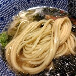 麺家 たけ田 - つけ汁に麺投入