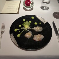 レ セゾン - 平政の昆布締めをカルパッチョ仕立てで野菜のコンディマン／ズッキーニのクリーム