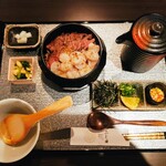 黒毛和牛 肉まぶし ふじ田 - 限定メニュー黒毛和牛と炙りホタテ2700円税別