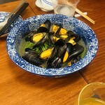 月泉 - ムール貝入り空芯菜炒め