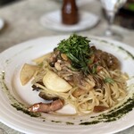 トラットリア セレーノ - 奥様チョイスの【本日のパスタ】
      蕪ときのことベーコンの和風パスタ
      ～大葉のせ～