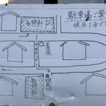 知憩軒 - 駐車場の案内は玄関に貼られています