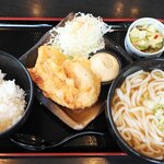 うどん万福 - かしわ天定食