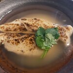 夢創庵 - 「そばがき」はあったかい状態でとろっとしてとっても美味しい