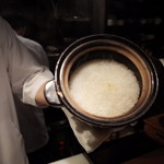 銀座 座屋 - 13.お食事（炊き上がりのご飯） 2014.4.1X