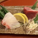 味工房 うえ川 - マグロと鯛のお造り