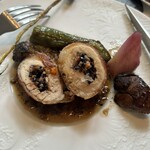 ラ・ブランシュ - シャモの黒米包み断面