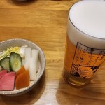 練馬 鳥長 新潟 - サン生とお新香でスタート