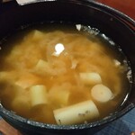 エスポワール・エビス - 根曲がり竹とサバ缶の味噌汁