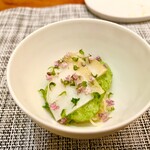 TATSUMI - 冷製パスタ　沖縄の丸オクラと蒸した黒鮑