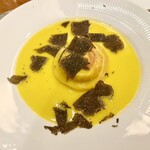 TATSUMI - ラビオローネにトリュフ、百合根と甘エビ。　混ぜて食べる。