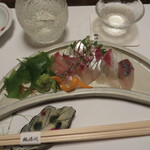 桃源洞 - 縞あじ 刺身