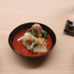 鮨 陸 - 蛸 北寄貝ひも 新烏賊下足 ツブ貝 葱 酢味噌和え