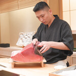 鮨 陸 - 大将とまぐろ