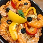 オリーブの丘 - エビのパエリア
