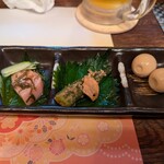 三国おばんざいバル 六弦家 - お突き出し３種盛り