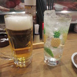 立ち呑みのさのや - 生中とチューハイライム(2014.4)
