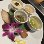 川奈 - 湯葉、ズイキ、茎ワサビ、イチジク、からすみ、長尾鯛味噌漬け