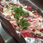 鉄板屋 欣 - 豚とろとんぺい焼き。