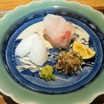 日本料理FUJI - くえ？（軽く昆布締め）  剣先イカ  うま〜