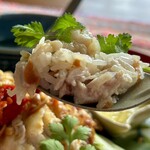 カフェモン - 鶏の出汁で炊いたジャスミンライスは塩味の少ない薄味で香り高く、これぞタイの香り〜♪(*´꒳`*)