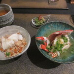 日本料理 TOBIUME - 伊勢海老の炊き込みご飯と、伊勢海老の味噌汁