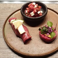 USHIGORO S. GINZA - 松茸ザブトン握り　ユッケ　牛タルタル