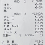 前島食堂 - 本日のお会計