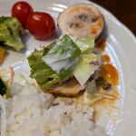 キッチン ブルー グローブ - 南瓜の上へサラダ