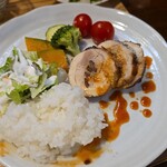 キッチン ブルー グローブ - ワンプレートにして