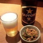 Ichino tori - 中瓶ビール＋お通し