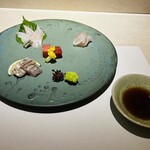 天扇 - お造り四点盛り(〃ω〃)