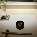 天扇 - 先付けと冷酒(〃ω〃)