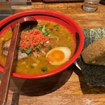 えびそば一幻 - そのまま・えびみそ（950円）　と　えびおにぎり（200円）