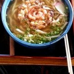 たけもと - かき揚げうどん。うどわ大盛り。