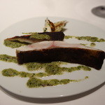 カンテサンス - 山口県萩のイサキ　あおさ海苔のソース