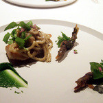 和歌山産 竹の子のロースト 稚鮎のフリットとその肝の微ゴリ(ディナー)