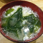 Matoriyashougorou - 「味噌汁」厚めのワカメの食感が良い。