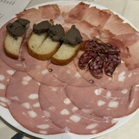 OSTERIA CHOUZETSU TOKYO - ・お通し盛り合わせ
                げんさん牛のレバーペースト
                フェテックサラミ
                生ハム
                モルタデーラ
