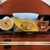 和乃八窓庵 - 前菜 秋刀魚生姜煮 照り焼き鶏つみれ 柿の白和え 翡翠銀杏松葉差し 紅葉麩更紗揚げ