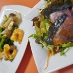 桂林 - 料理写真:B定食２０００円　オードブルとエビの炒め