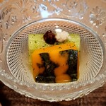 日本料理FUJI - 冷やし鉢 茄子と南瓜 おろし生姜と醤油麹、お出汁をたっぷり含ませて